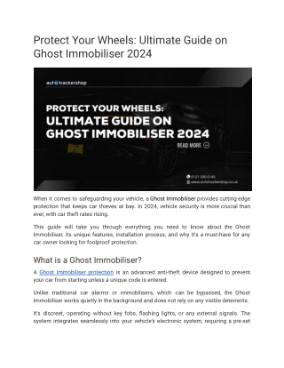 Protect Your Wheels_ Ultimate Guide on Ghost Immobiliser 2024