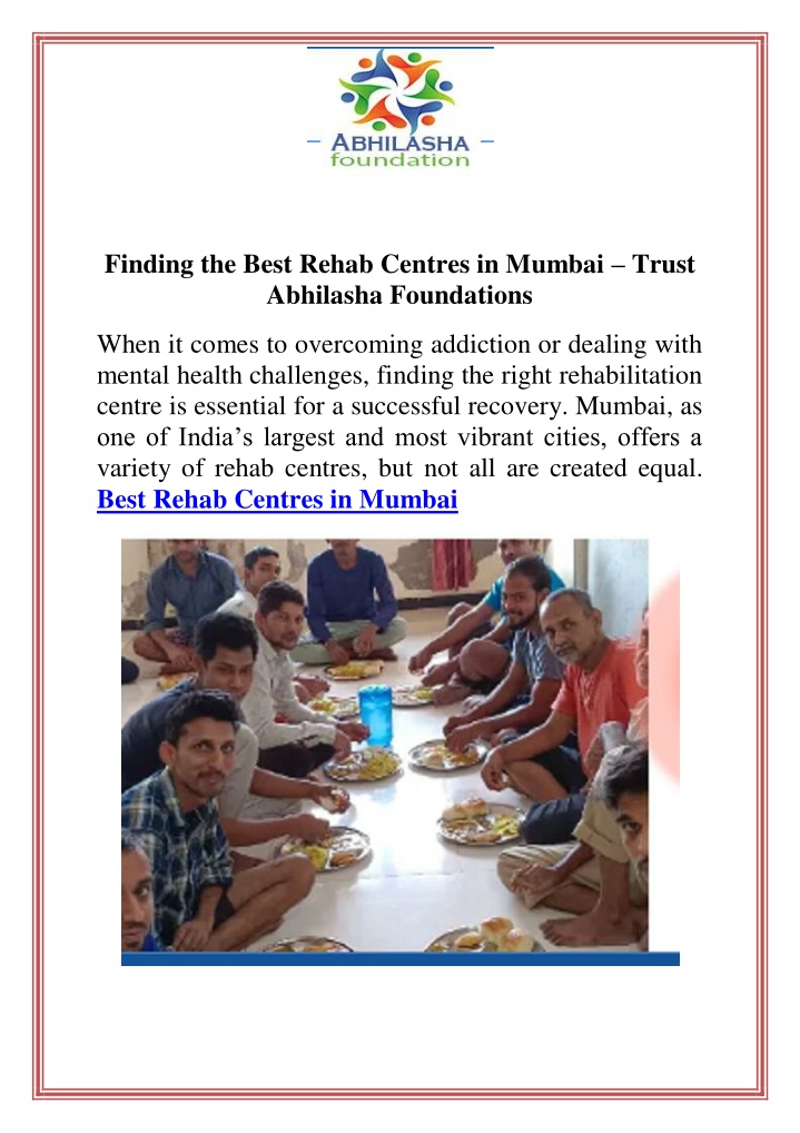 finding the best rehab centres in mumbai trust