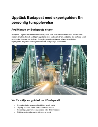uppt ck budapest med expertguider en personlig