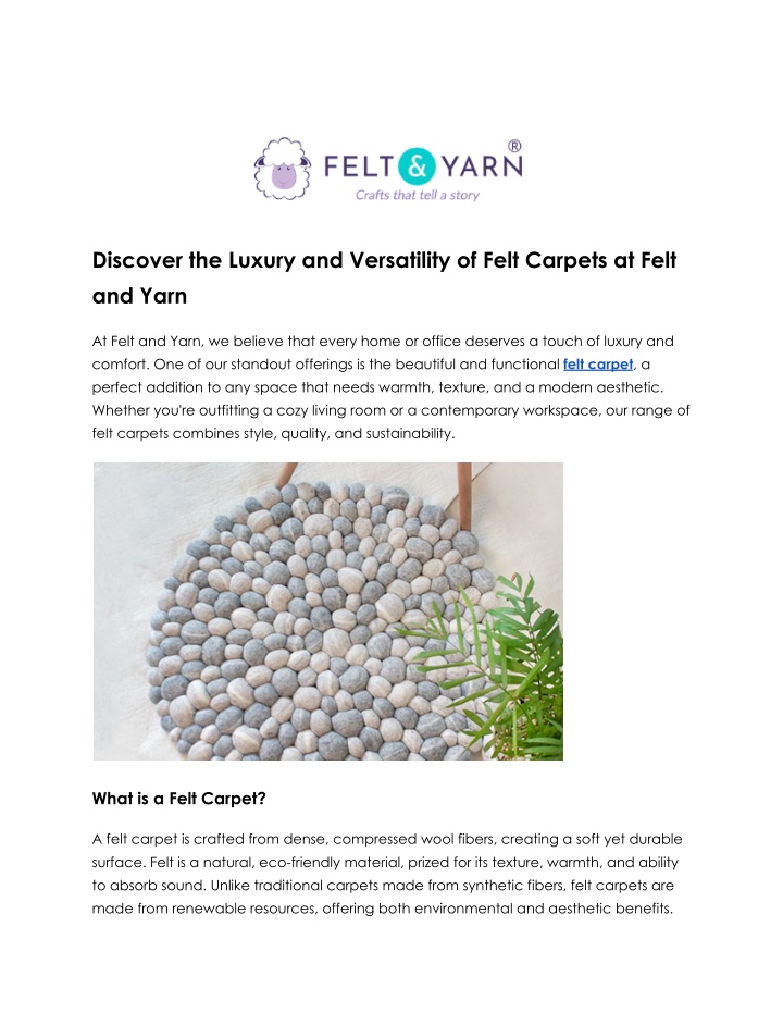 discover the luxury and versatility of felt