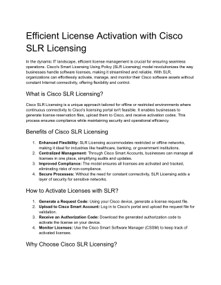 efficient license activation with cisco
