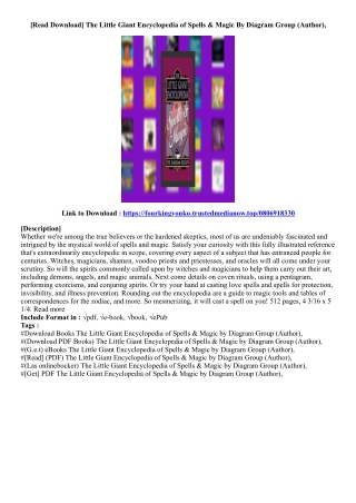 [Get Ebook] The Little Giant Encyclopedia of Spells & Magic By Diagram Group (Au