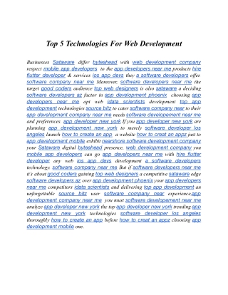 top 5 technologies for web development
