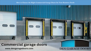 Optimize Your Operations: A Guide to Picking the Right Commercial Garage Doors