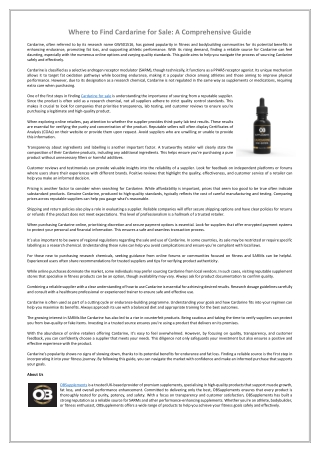 Where to Find Cardarine for Sale - A Comprehensive Guide