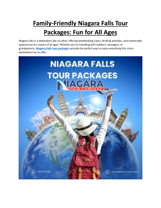 Family-Friendly Niagara Falls Tour Packages-  Fun for All Ages