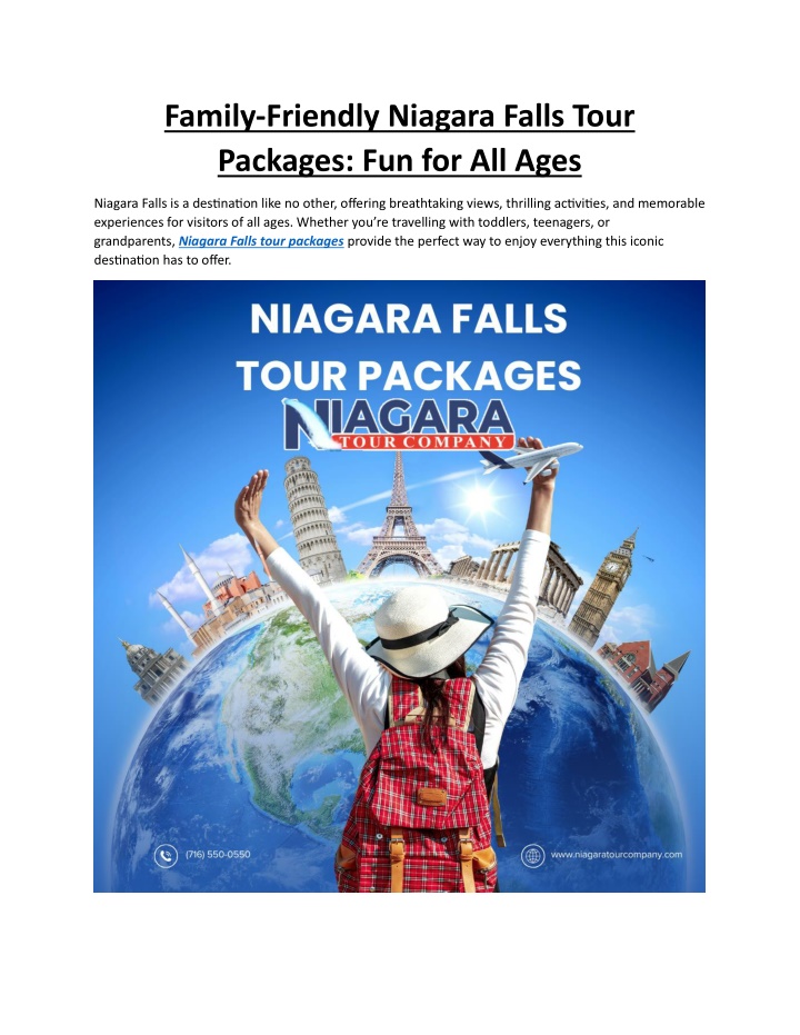 family friendly niagara falls tour packages