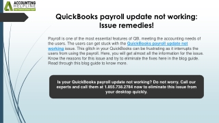 quickbooks payroll update not working issue remedies