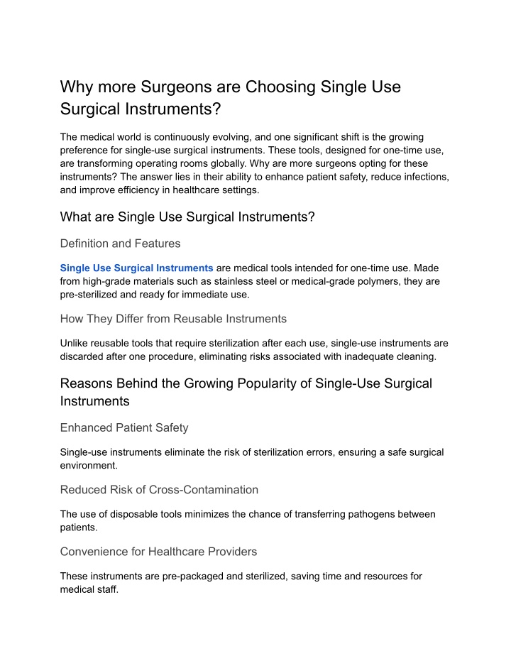 why more surgeons are choosing single