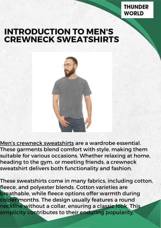 Men's Crewneck Sweatshirts Style, Comfort, and Durability