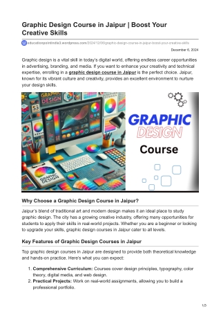 educationpointindia3.wordpress.com-Graphic Design Course in Jaipur Boost Your CreativeSkills