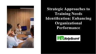 strategic approaches to training needs identi