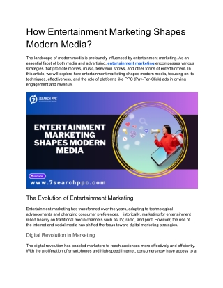 how entertainment marketing shapes modern media