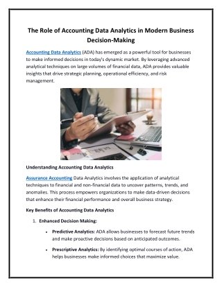the role of accounting data analytics in modern