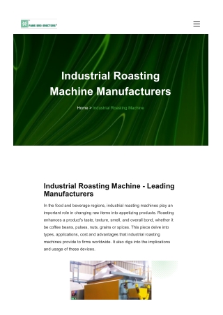 Industrial Roasting Machine - Leading Manufacturers-Mumbai.