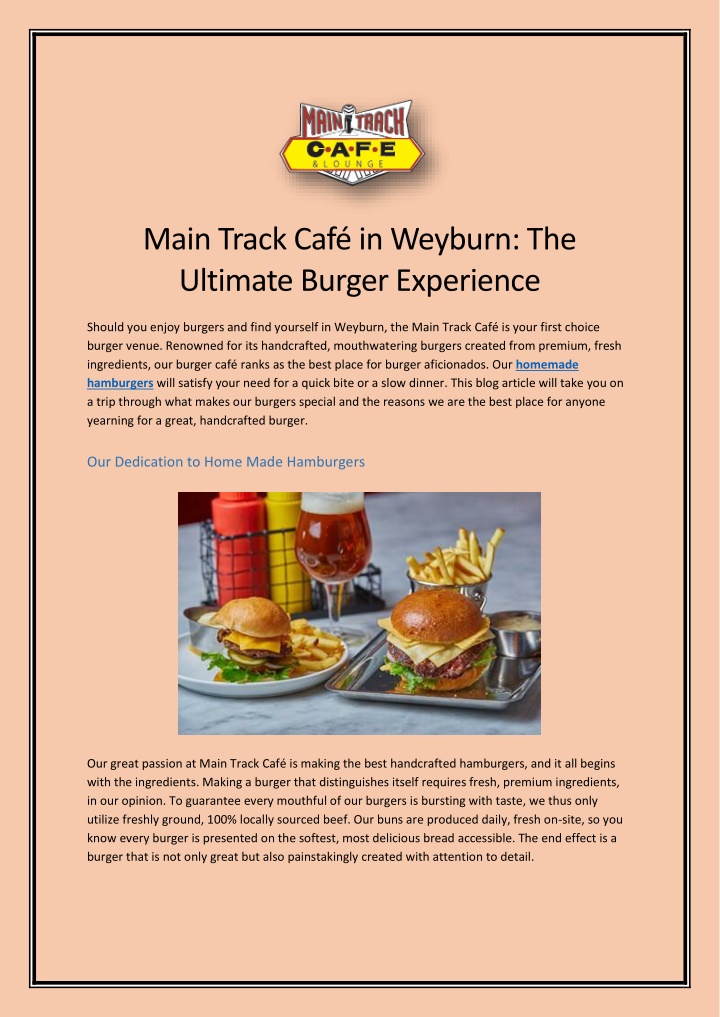 main track caf in weyburn the ultimate burger