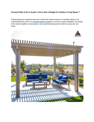 Covered Patio Cost in Austin_ How to Set a Budget for Outdoor Living Space _
