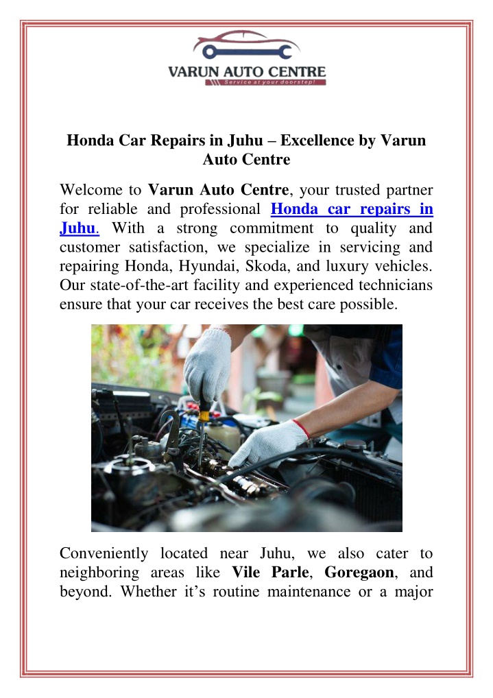 honda car repairs in juhu excellence by varun