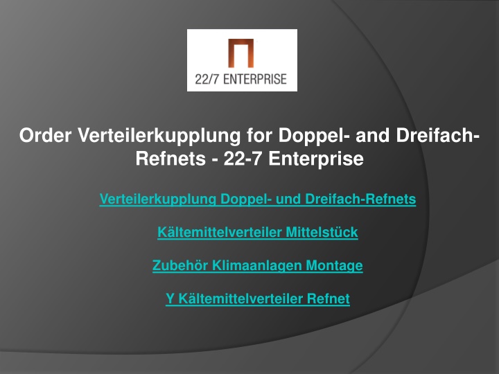 order verteilerkupplung for doppel and dreifach