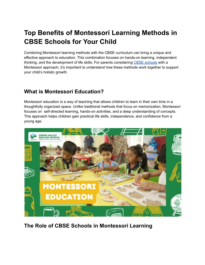 top benefits of montessori learning methods