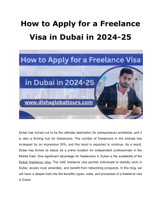 How to Apply for a Freelance Visa in Dubai in 2024-25