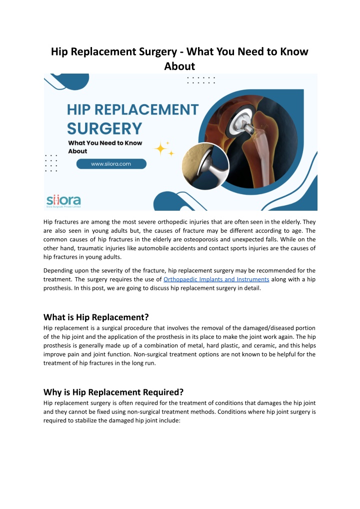 hip replacement surgery what you need to know