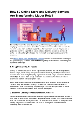 how 0 online store and delivery services