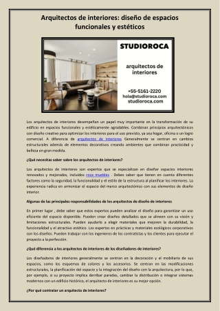 arquitectos de interiores