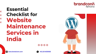 Essential Checklist for Website Maintenance Services in India