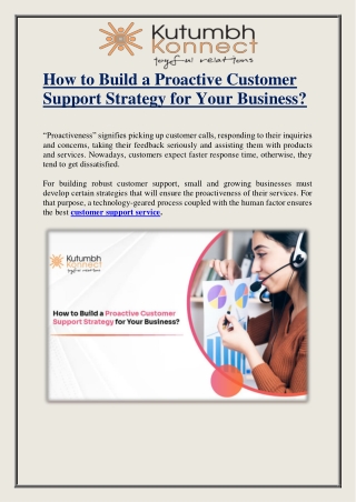 How to Build a Proactive Customer Support Strategy for Your Business