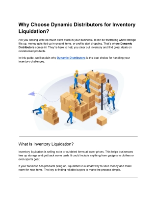 why choose dynamic distributors for inventory