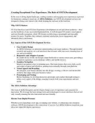 creating exceptional user experiences the role