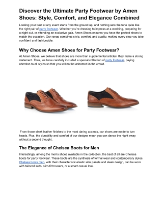 Discover the Ultimate Party Footwear by Amen Shoes_ Style, Comfort, and Elegance Combined