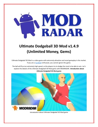 ultimate dodgeball 3d mod v1 4 9 unlimited money
