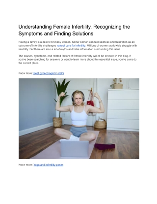 understanding female infertility recognizing