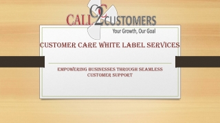 Customer Care White Label Services ppt