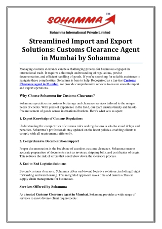 Professional Customs Clearance Agent in Mumbai for Hassle-Free Services