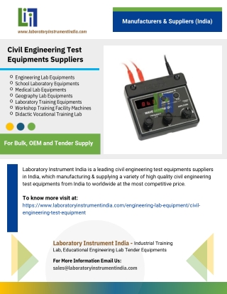 Civil Engineering Test Equipments Suppliers