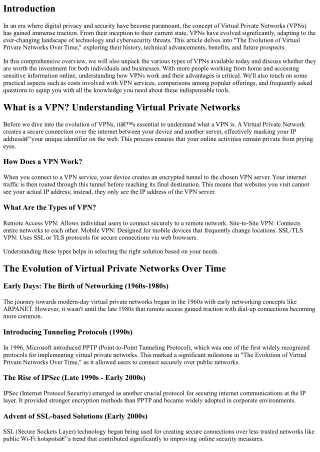 “The Evolution of Virtual Private Networks Over Time”