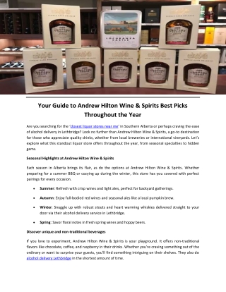 Your Guide to Andrew Hilton Wine & Spirits Best Picks Throughout the Year