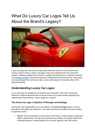 What Do Luxury Car Logos Tell Us About the Brand’s Legacy?