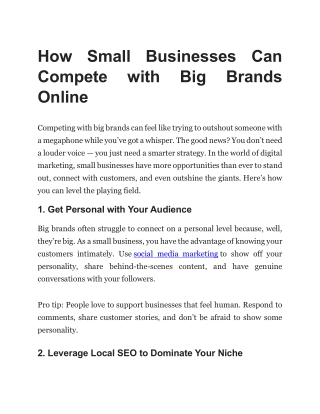 How Small Businesses Can Compete with Big Brands Online