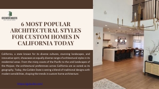 6 most popular architectural styles for custom