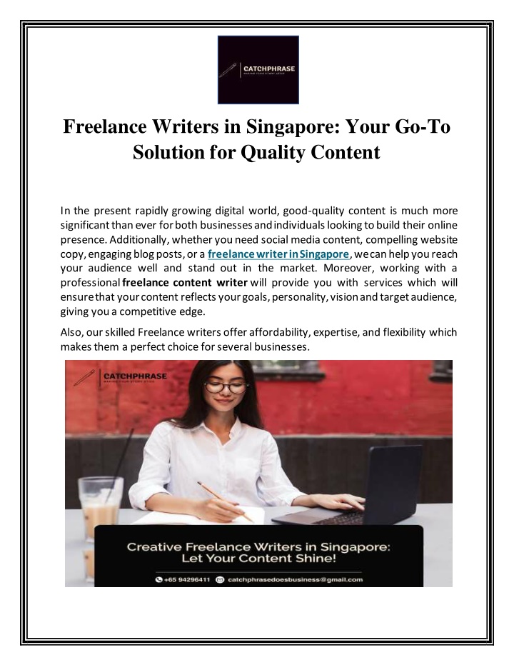 freelance writers in singapore your