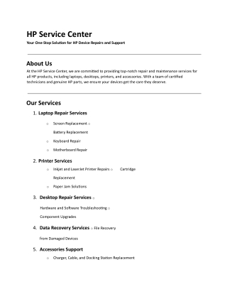 HP Service Center