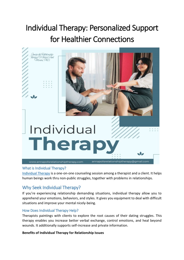 individual therapy personalized support