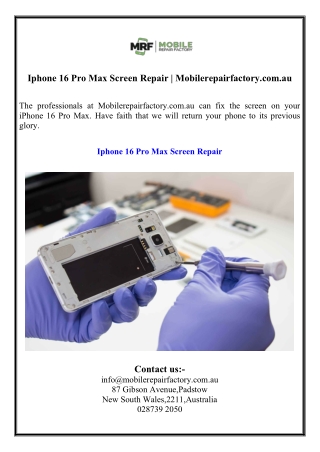 iphone 16 pro max screen repair