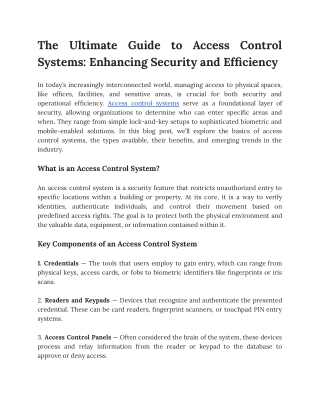 The Ultimate Guide to Access Control Systems_ Enhancing Security and Efficiency