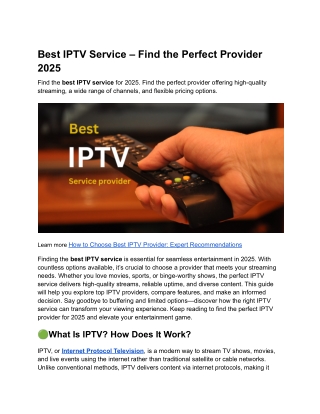 best iptv service find the perfect provider 2025