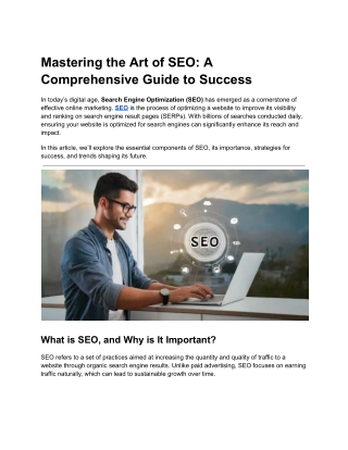 mastering the art of seo a comprehensive guide